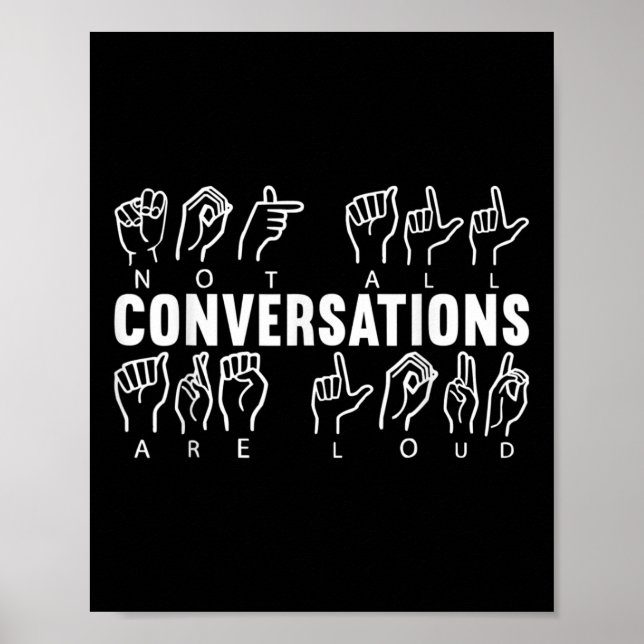 Awareness Asign Language American Sign Language Poster (Vorne)