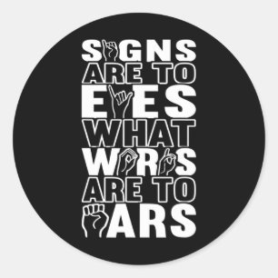 Awareness Asign Language American Sign Language Runder Aufkleber