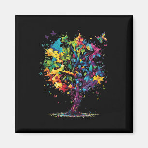 Awareness Autism Puzzle Pieces farbenfrohe Bäume N Magnet