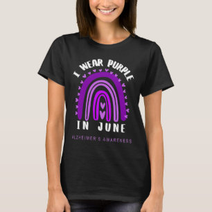 Awareness Ich trage im Juni lila Heimer Unterstütz T-Shirt