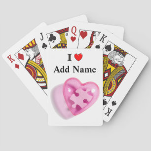 Awareness Pink Heart Customization Spielkarten