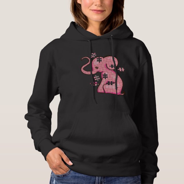Awareness Puzzle Elephant Perfekt Hoodie (Vorderseite)