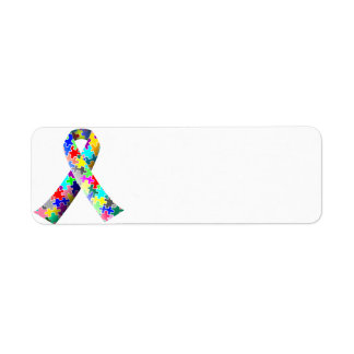 Awareness Puzzle Ribbon Address Labels