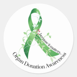 Awareness Ribbon Organ Donation Awareness Runder Aufkleber