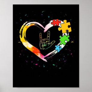 Awareness Special Ed Teacher Asl Sign Language Puz Poster