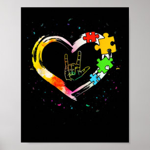 Awareness Special Ed Teacher Asl Sign Language Puz Poster