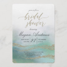 Awash Elegant Watercolor Bridal Dusche Einladung