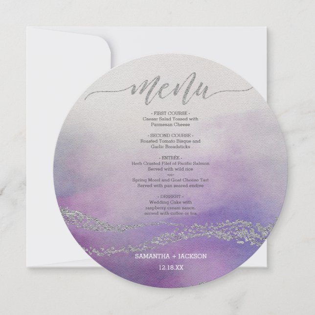 Awash Elegantes Watercolor Runde Hochzeiten Einladung (Vorderseite)