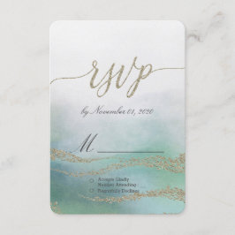 Awash Elegantwatercolor in Ocean Wedding RSVP