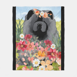 AWASSE IN LICHTschwarz - Blauer Hund Fleecedecke