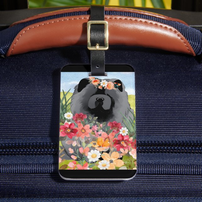 AWASSE IN LICHTschwarz - Blauer Hund Gepäckanhänger (Vorderseite Insitu 2)