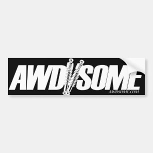 awdsome Aufkleber weiß/schwarzes Logo 3 Autoaufkleber