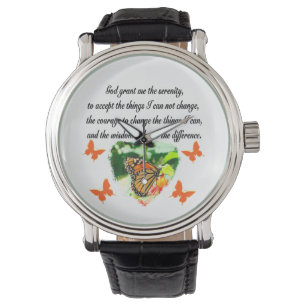 AWE INSPIRIERE BUTTERFLY SERENITY PRAYER FOTO ARMBANDUHR