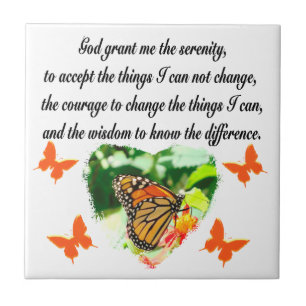 AWE INSPIRIERE BUTTERFLY SERENITY PRAYER FOTO FLIESE