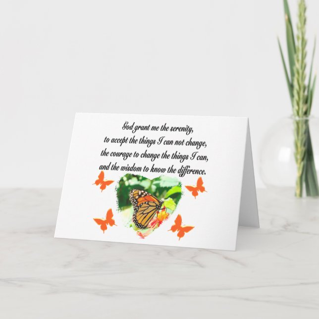 AWE INSPIRIERE BUTTERFLY SERENITY PRAYER FOTO KARTE (Vorderseite)