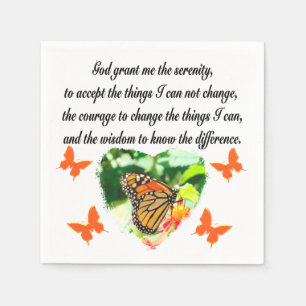 AWE INSPIRIERE BUTTERFLY SERENITY PRAYER FOTO SERVIETTE