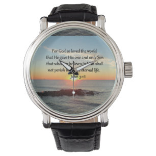 AWE-INSPIRIEREND JOHN 3:16 SONNENREISE ARMBANDUHR