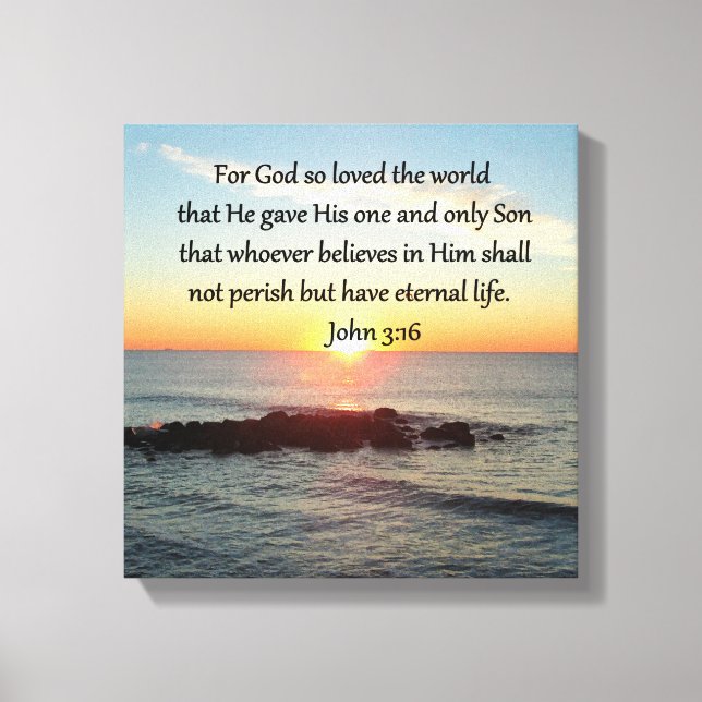 AWE-INSPIRIEREND JOHN 3:16 SONNENREISE LEINWANDDRUCK (Vorderseite)