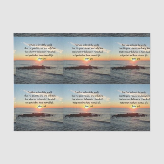 AWE-INSPIRIEREND JOHN 3:16 SONNENREISE SEIDENPAPIER (Vorderseite)