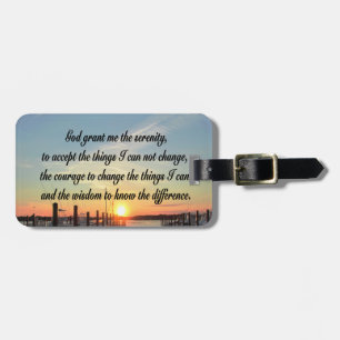 AWE INSPIRIEREND SERENITY PRAYER SUNSET FOTO DESIG GEPÄCKANHÄNGER
