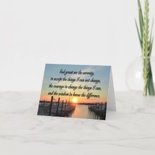AWE INSPIRIEREND SERENITY PRAYER SUNSET FOTO DESIG KARTE