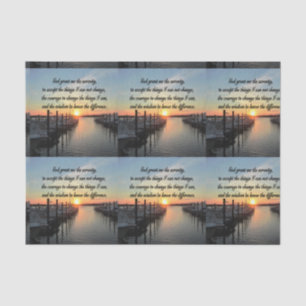 AWE INSPIRIEREND SERENITY PRAYER SUNSET FOTO DESIG SEIDENPAPIER