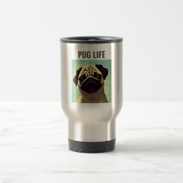 Awe Niedlicher Mops und gewinkelte Gesichts- und N Reisebecher