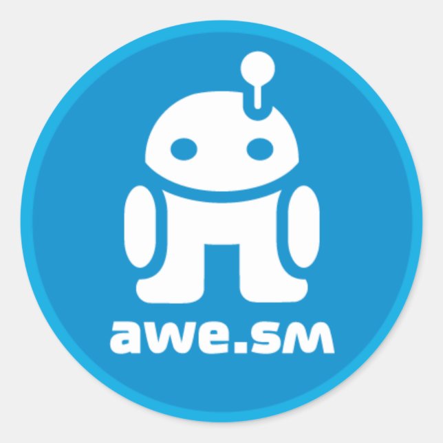 awe.sm-o Aufkleber (blau) (Vorderseite)
