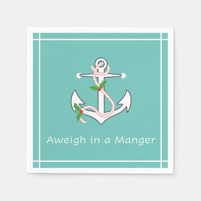 Aweigh in einem manger Nautical Holiday Napkin Mee Serviette (Vorderseite)