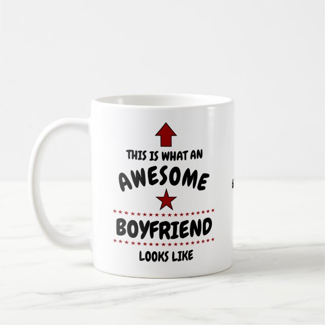 Awesome Boy Valentine Mug Ajouter Votre Nom (Gauche)