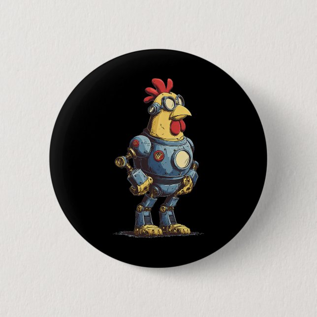 Awesome Chicken Robot For Future Animals Lovers  Button (Vorderseite)