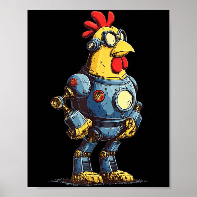 Awesome Chicken Robot For Future Animals Lovers  Poster (Vorne)