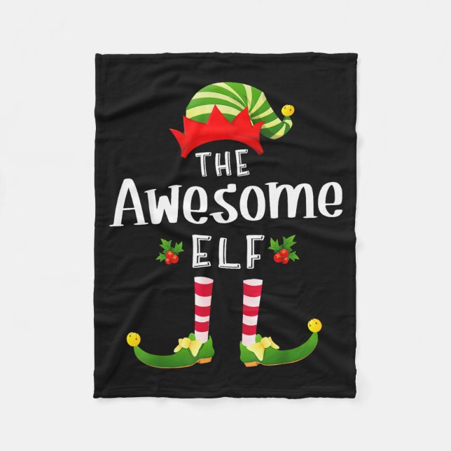 Awesome Christmas Elf Matching Pajama X-mas Party  Fleecedecke (Vorderseite)
