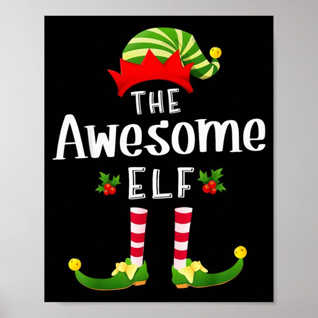 Awesome Christmas Elf Matching Pajama X-mas Party  Poster (Vorne)