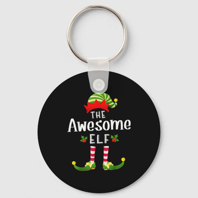Awesome Christmas Elf Matching Pajama X-mas Party  Schlüsselanhänger (Vorderseite)