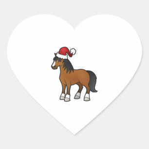 Awesome Christmas Horse Shirt Herz-Aufkleber