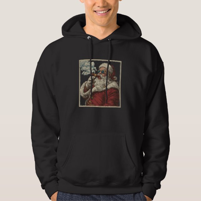 Awesome Cigar Santa Graphic Hoodie (Vorderseite)