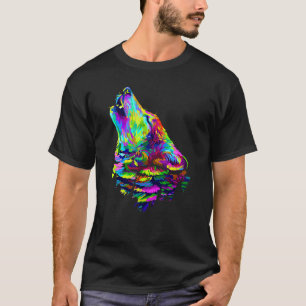 Awesome Colorful Wolf Wildlife Animals Women Men T-Shirt
