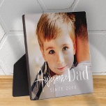 Awesome Dad Since 20XX Modern Simple Elegant Photo Fotoplatte<br><div class="desc">This simple and modern design is composed of serif and cursive typography and add a custom photo</div>