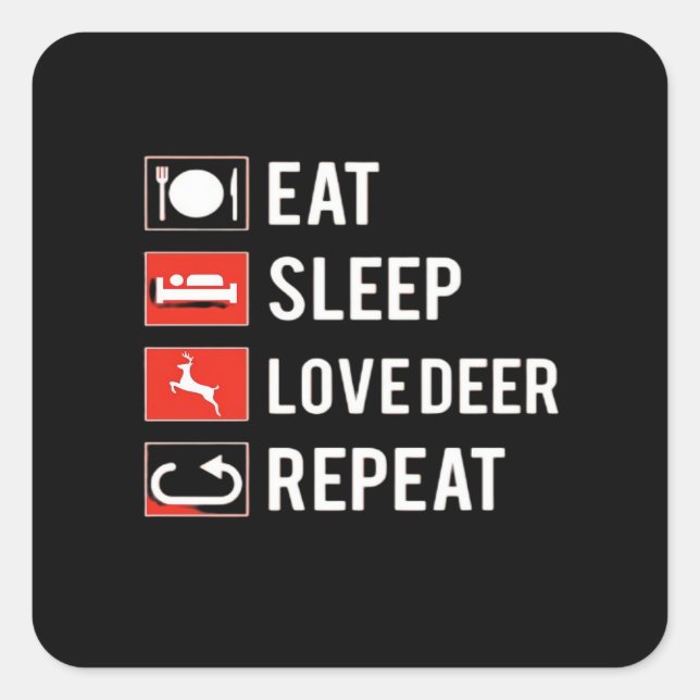 Awesome Deer Lover Creative Modern Design  Quadratischer Aufkleber (Vorderseite)