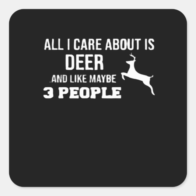 Awesome Deer Lover Minimal Retro Style Quadratischer Aufkleber (Vorderseite)