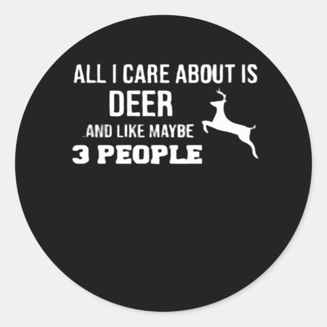 Awesome Deer Lover Minimal Retro Style Runder Aufkleber (Vorderseite)