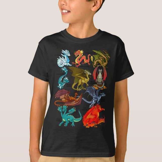 Awesome Dragon Lovers Types Of Dragons  T-Shirt (Vorderseite)