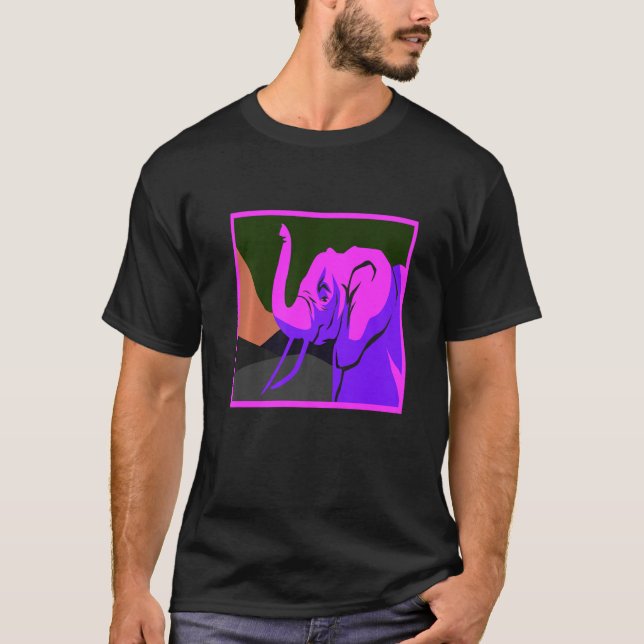 Awesome Elephant  Vapor Wave Designs Present T-Shirt (Vorderseite)