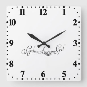 Awesome God Quadratische Wanduhr
