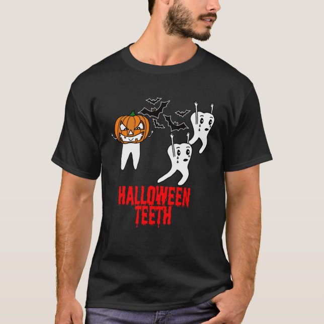 Awesome Halloween Tooth With Pumpkin For Dental Wo T-Shirt (Vorderseite)