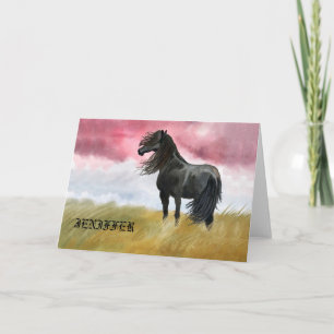 Awesome Horse Watercolor Karte