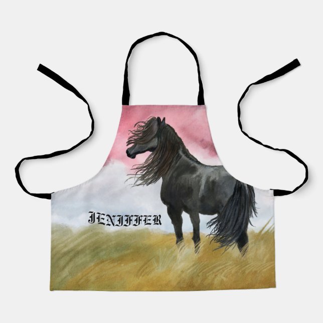 Awesome Horse Watercolor Schürze (Vorderseite)