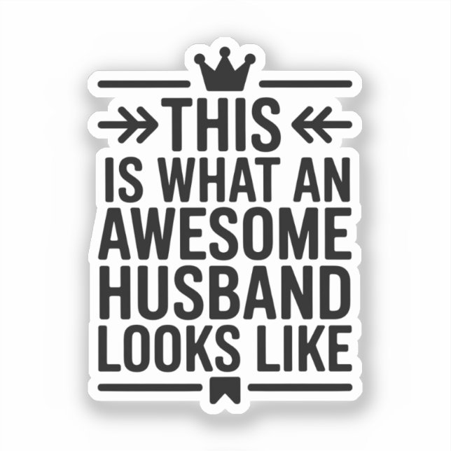 Awesome Husband Minimal Typography Aufkleber (Vorderseite)