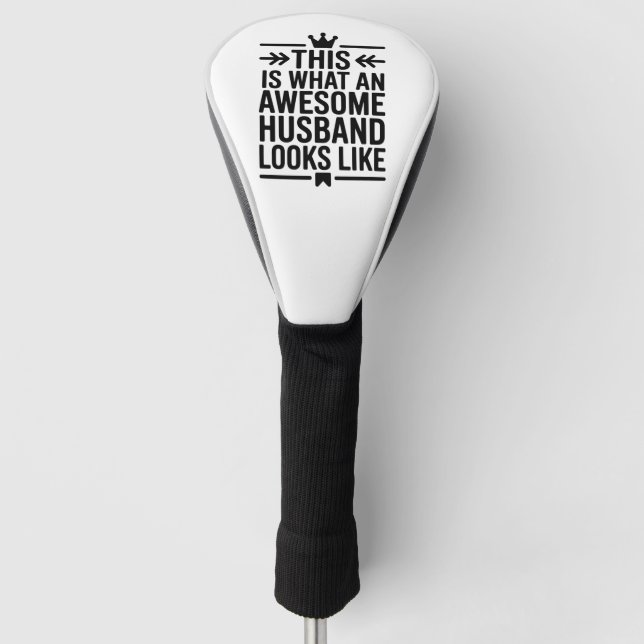 Awesome Husband Minimal Typography Golf Headcover (Vorderseite)
